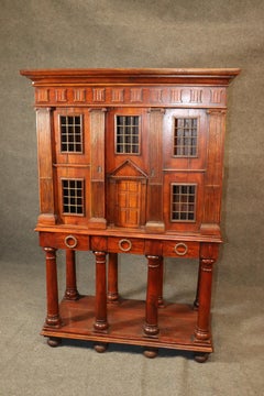 Italian Venetian Solid Walnut Collectors Liquor Cabinet Looks like a House