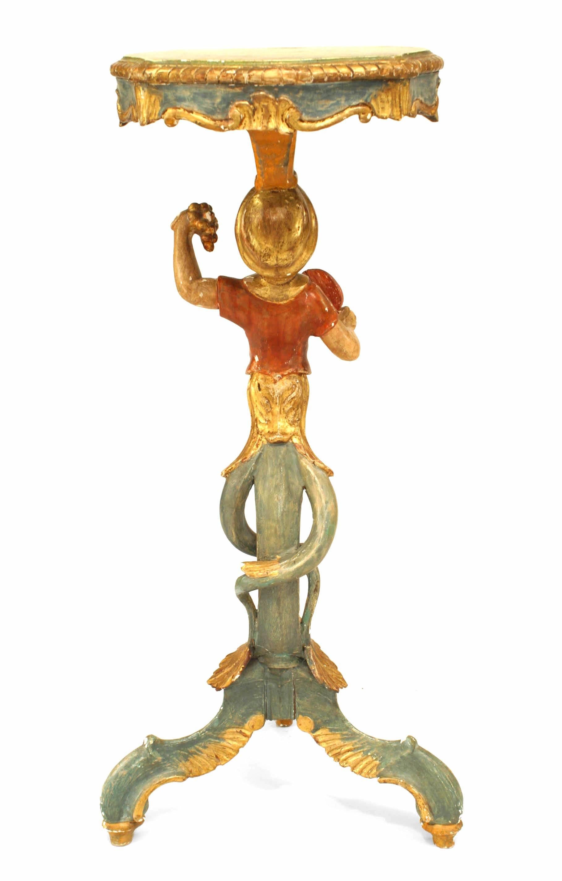 Italian Venetian Polychromed Pedestal In Good Condition For Sale In New York, NY