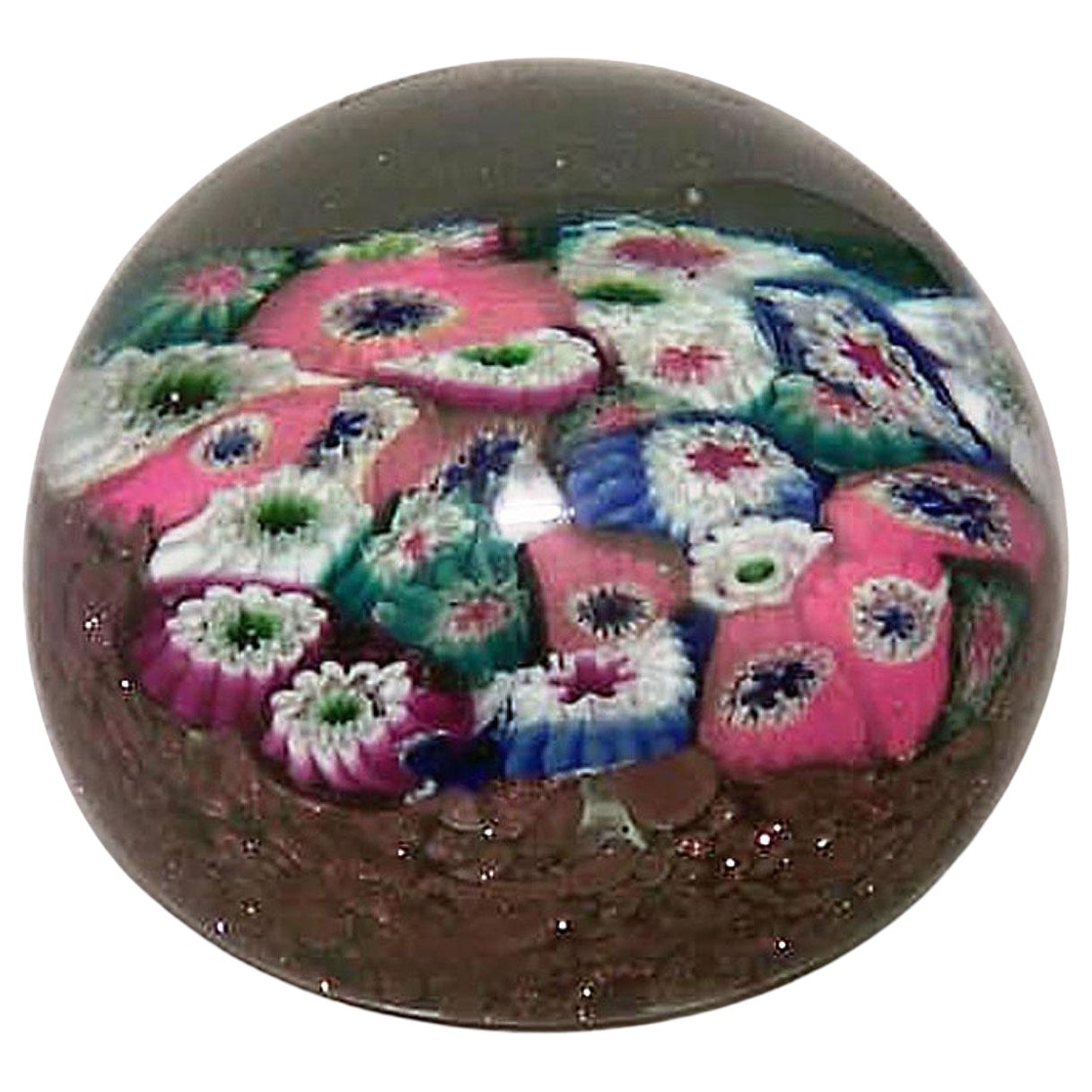 Italian Venetian Style Floral Crystal Paperweight