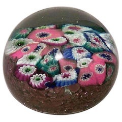 Italian Venetian Style Floral Crystal Paperweight