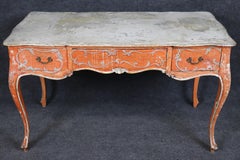 Italian Venetian Style Heavily Distressed Paint Decorated Writing Desk