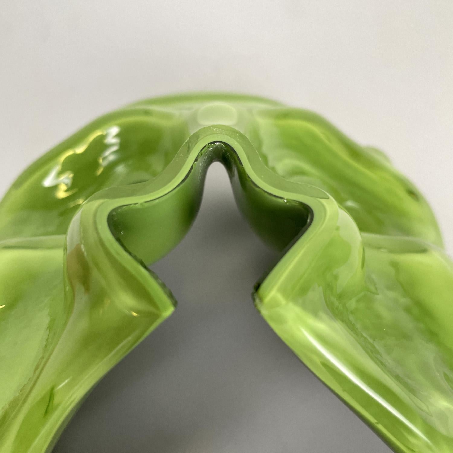 Italian Venetian style mask sculpture in green Murano glass by Venini, 1990s 7