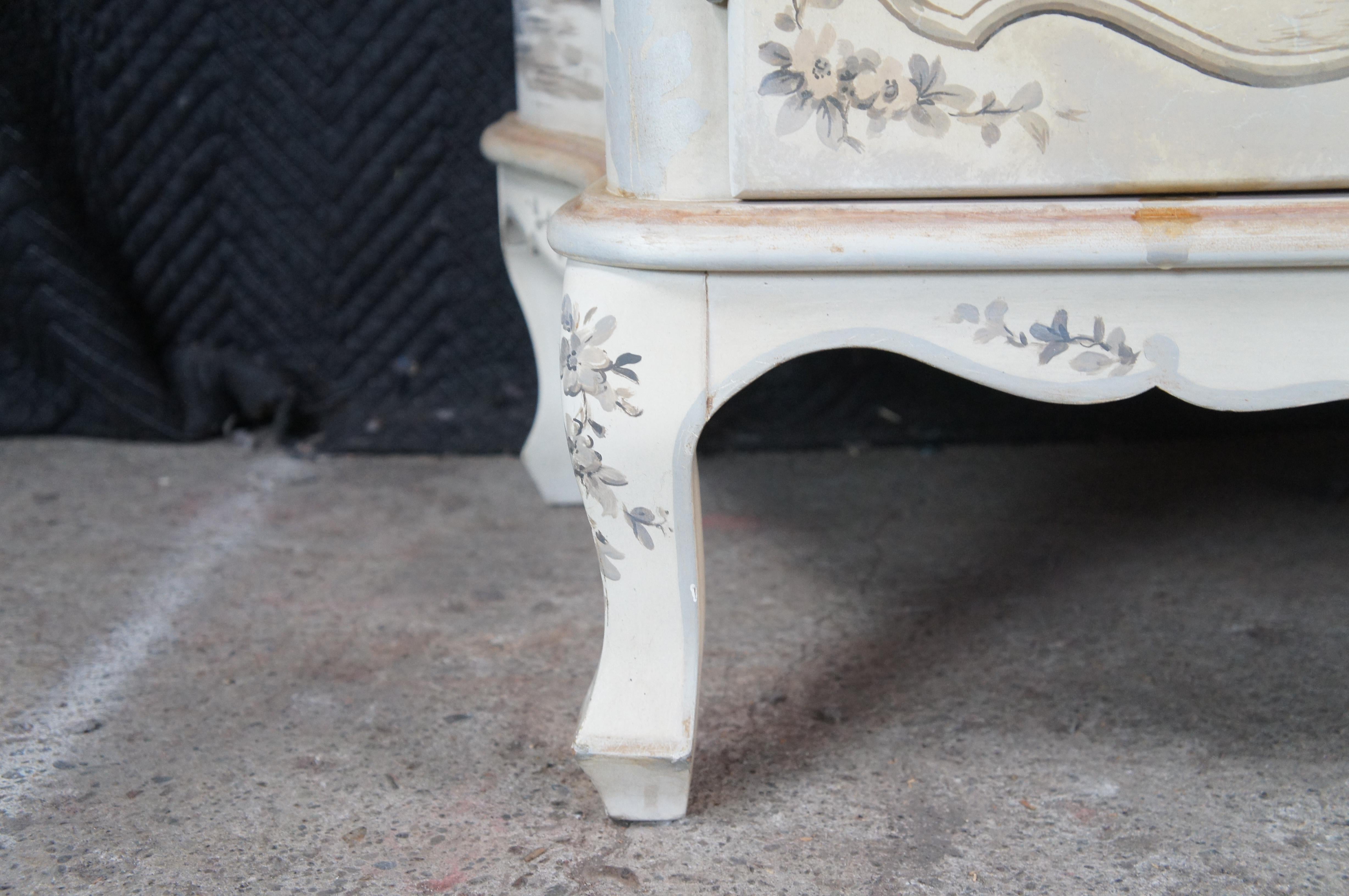 Italienisch venezianischen Stil Off White Chinoiserie Sekretär Schreibtisch Bücherregal Trumeau 4