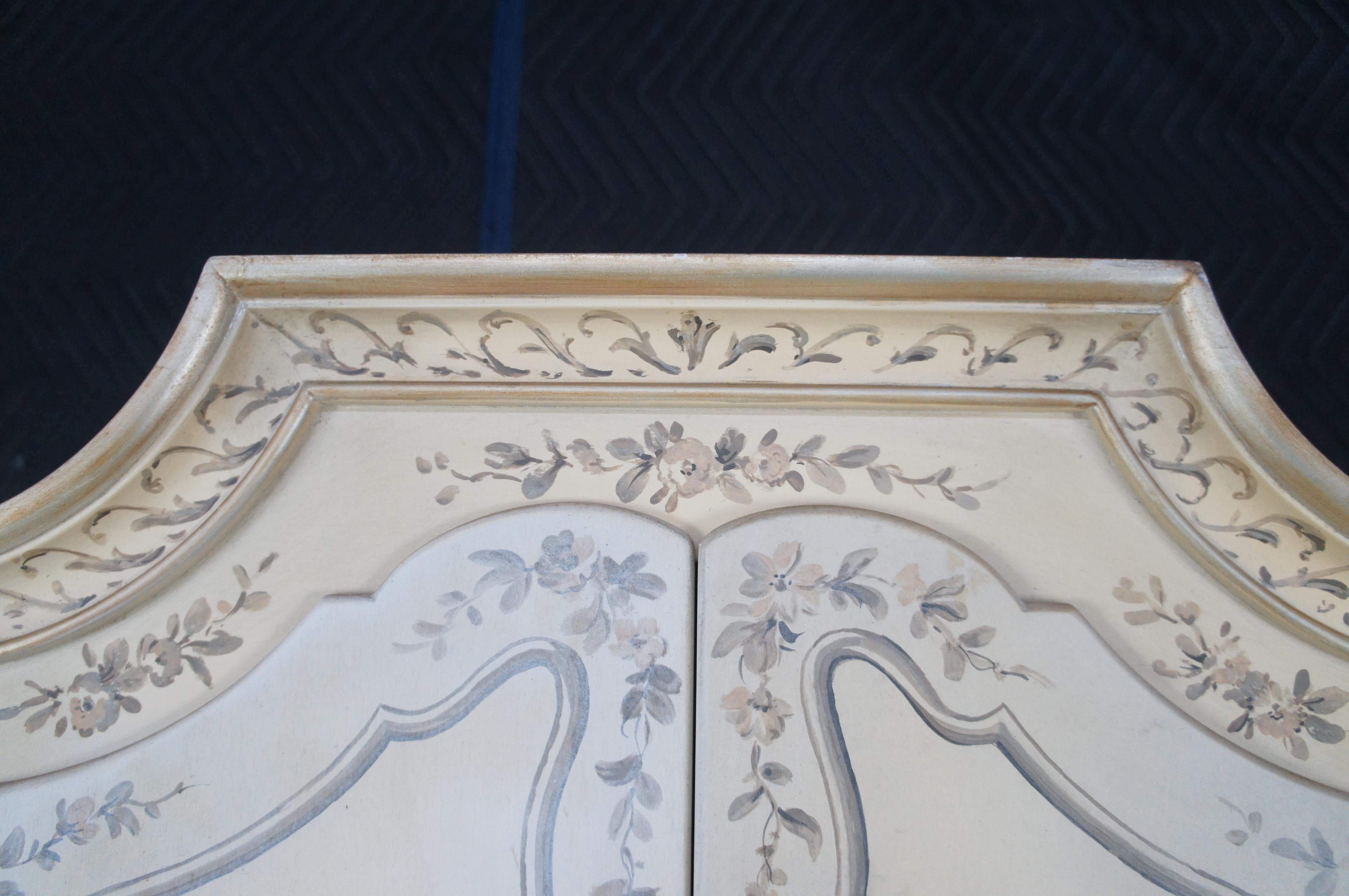 Italienisch venezianischen Stil Off White Chinoiserie Sekretär Schreibtisch Bücherregal Trumeau 6