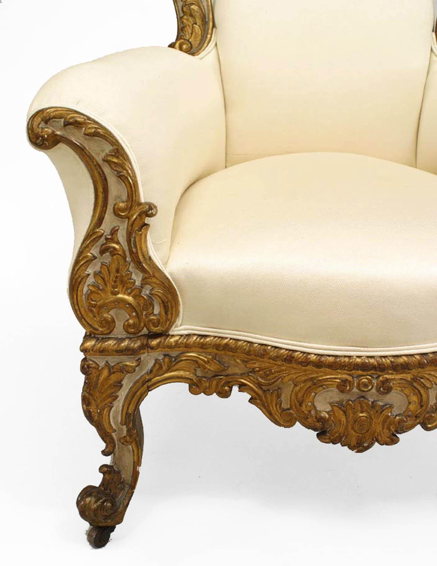 Upholstery Italian Venetian Style Berg√©re Arm Chair For Sale