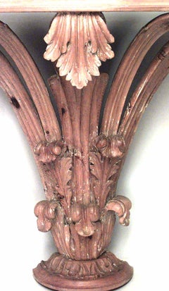 Italian Venetian Style Stripped Fleur-de-Lis Base Console Table