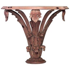 Italian Venetian Style Stripped Fleur-de-Lis Base Console Table