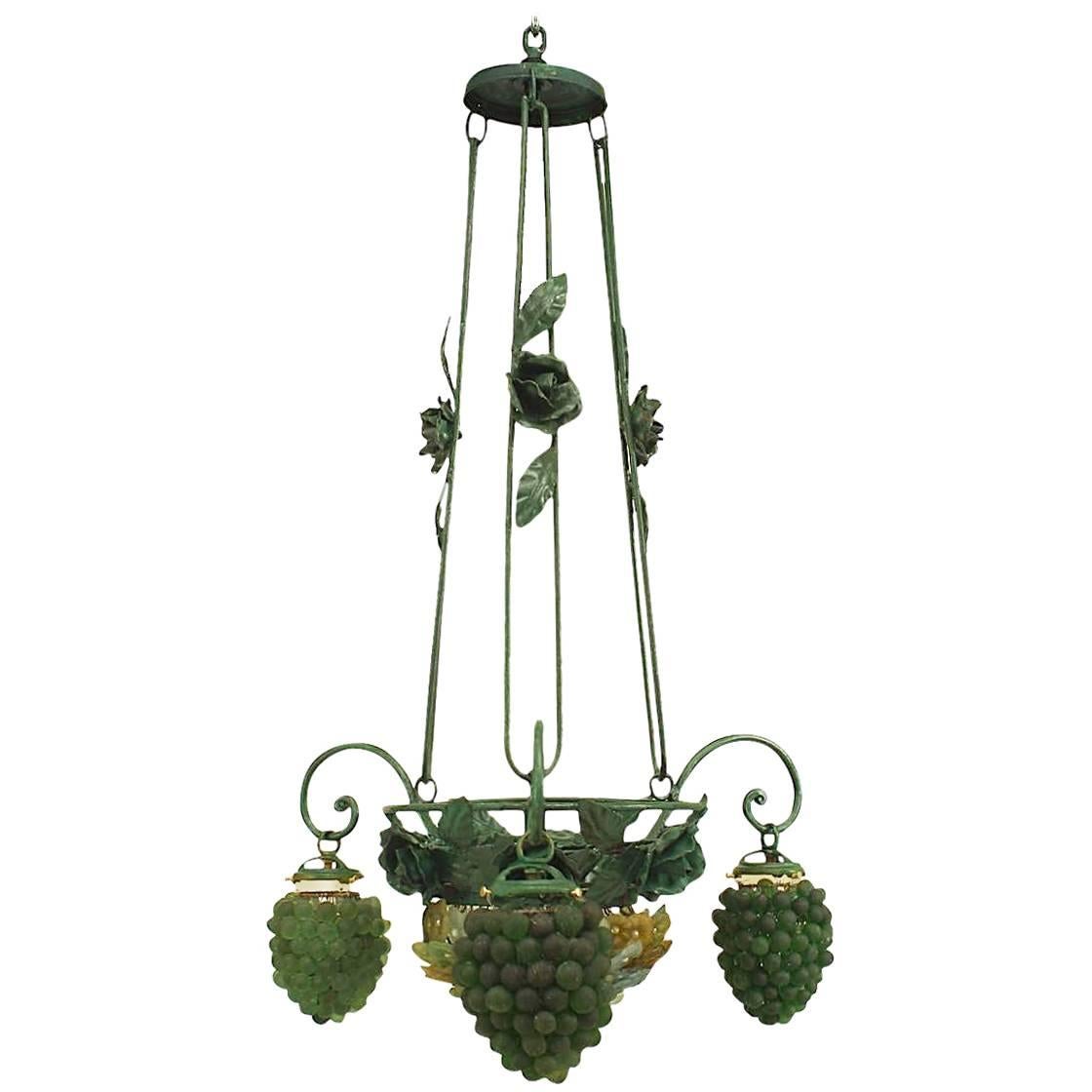 Italian Venetian Grape and Flower Chandelier For Sale