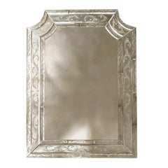 Italian Venetian Wall Mirror with Cut Corner Top