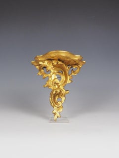 Italian Venetian Wall Shelf, Rococo Giltwood Carved Acanthus Leaves