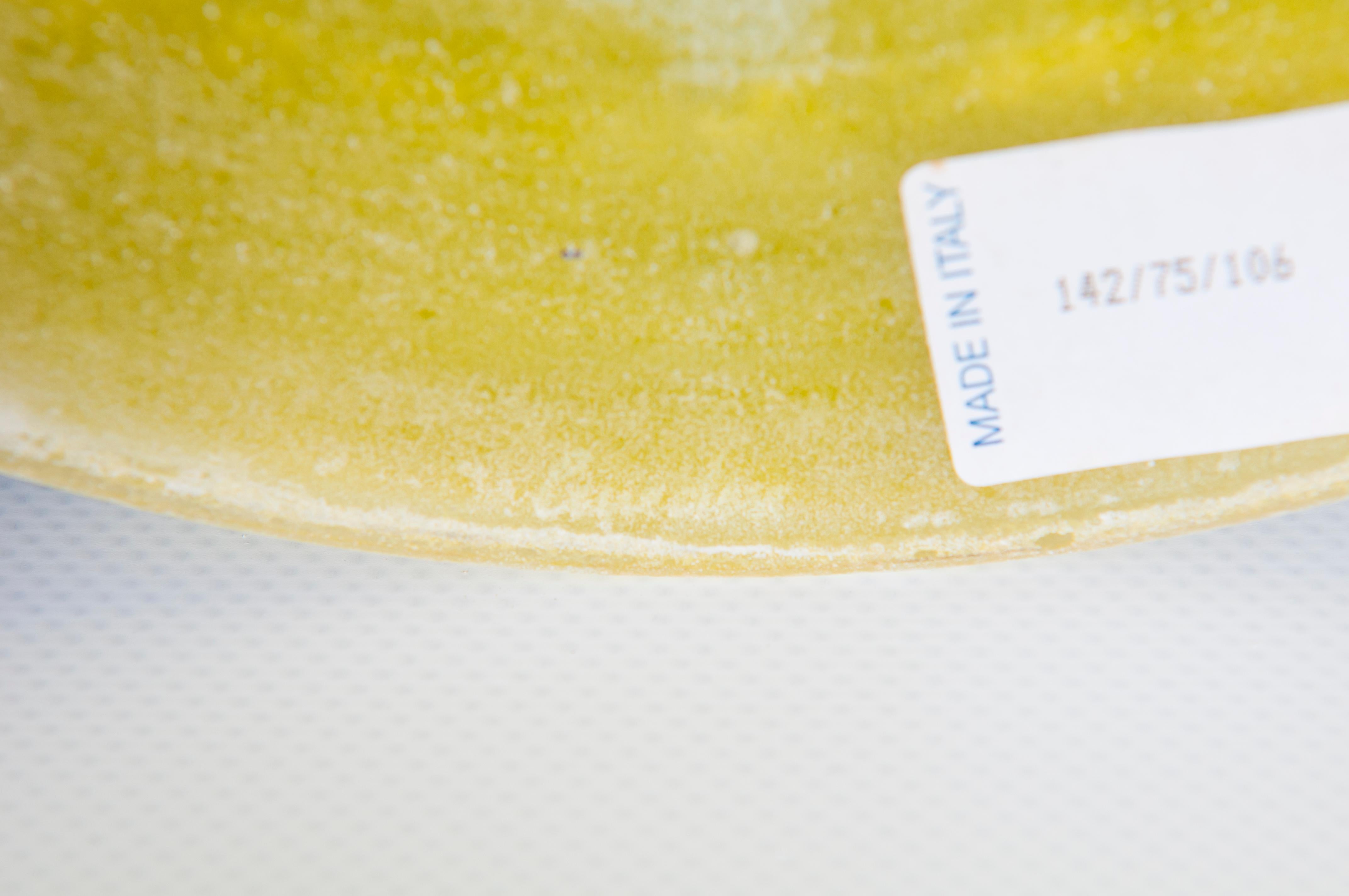 Fine XX secolo Vaso Scavo in vetro veneziano giallo italiano di Murano contemporaneo anni '90 in vendita