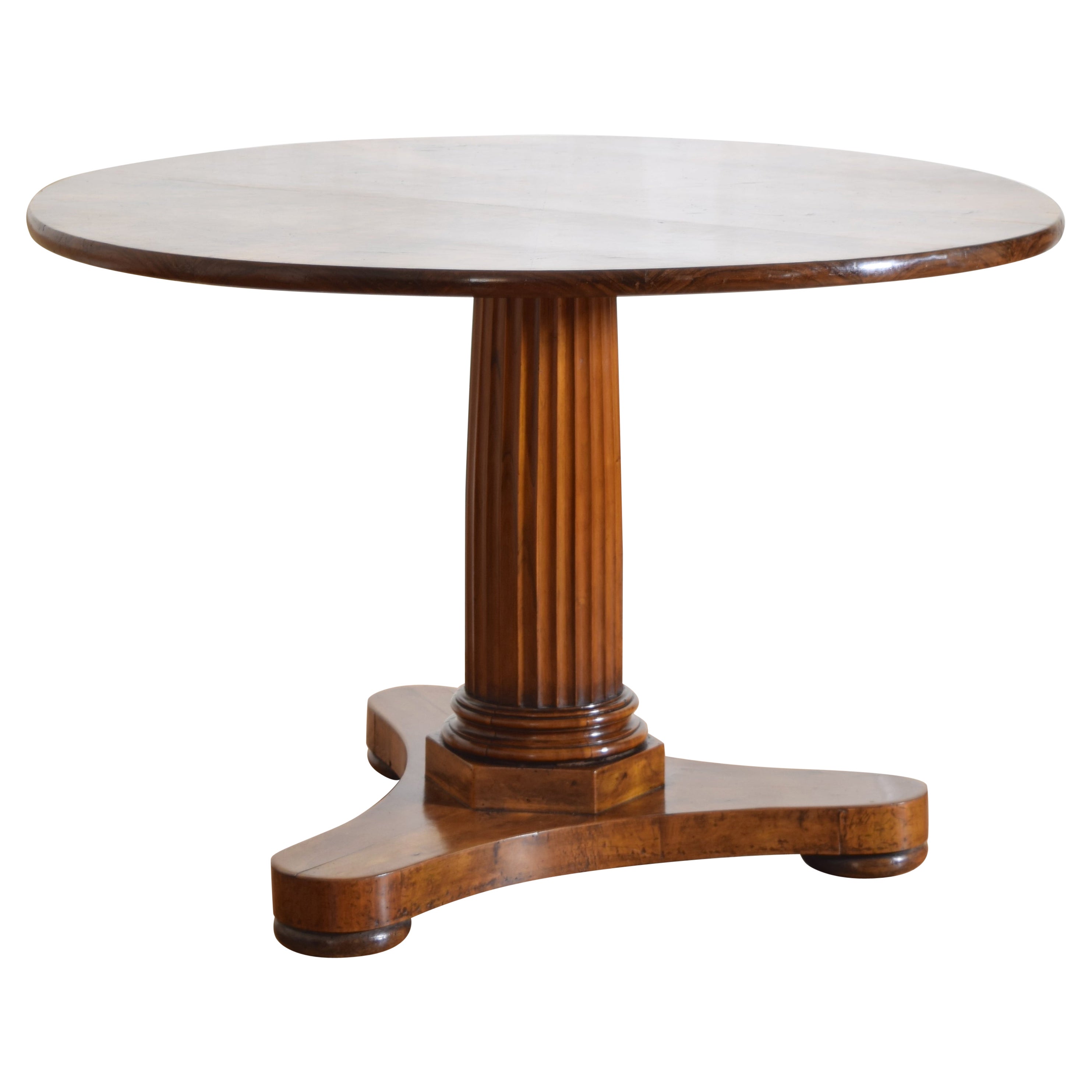 Italian, Veneto, Empire Period Walnut and Burl Walnut Veneer Center Table, 1800