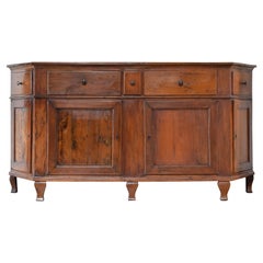 Crédence italienne, Vénétie, néoclassique en cerisier à 5 tiroirs et 4 portes, Scantonata, vers 1800
