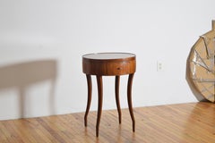 Italian, Veneto, Neoclassic Shaped Walnut Circular 1-Drawer Table, ca. 1830