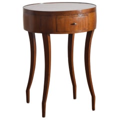 Italiana, Véneto, Mesa circular neoclásica de nogal de 1 cajón, ca. 1830