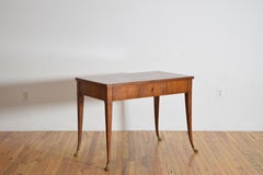 Italian, Veneto, Neoclassic Walnut 1-Drawer Writing Table, Leather Slide, 19thc.