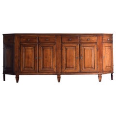 Antique Italian, Veneto, Neoclassic Walnut & Brass Scantonata Credenza, late 18th cen.