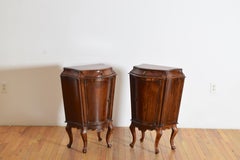 Italian, Veneto, Pair of Walnut 1-Drawer, 1-Door Bedside Cabinets, Late 18th C.