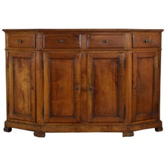Antique Italian, Veneto Region, Fruitwood Scantonata Credenza, Early 19th Century
