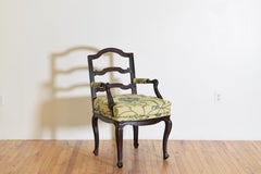 Italian, Veneto, Rococo Dark Walnut Open Back Poltrona, circa 1750