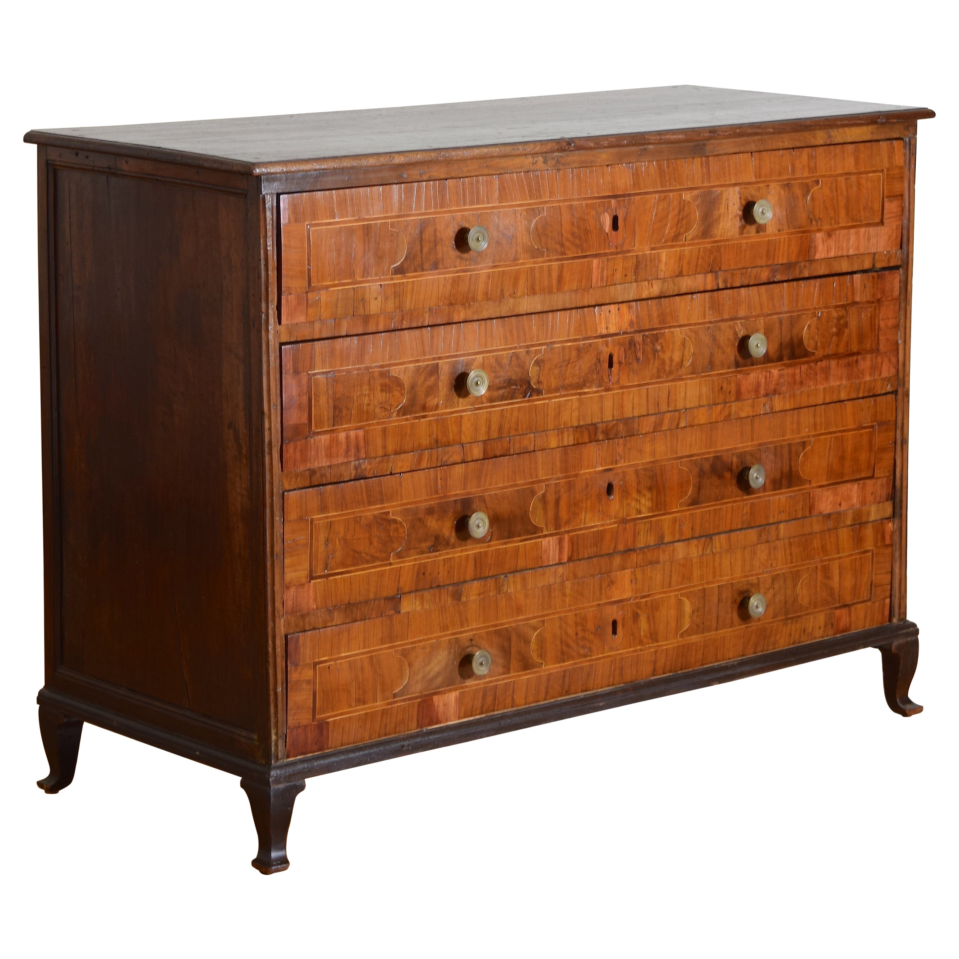Italian, Veneto, Walnut, Ebonized, & Veneered LXIV/LXV 4-Drawer Commode, ca.1735