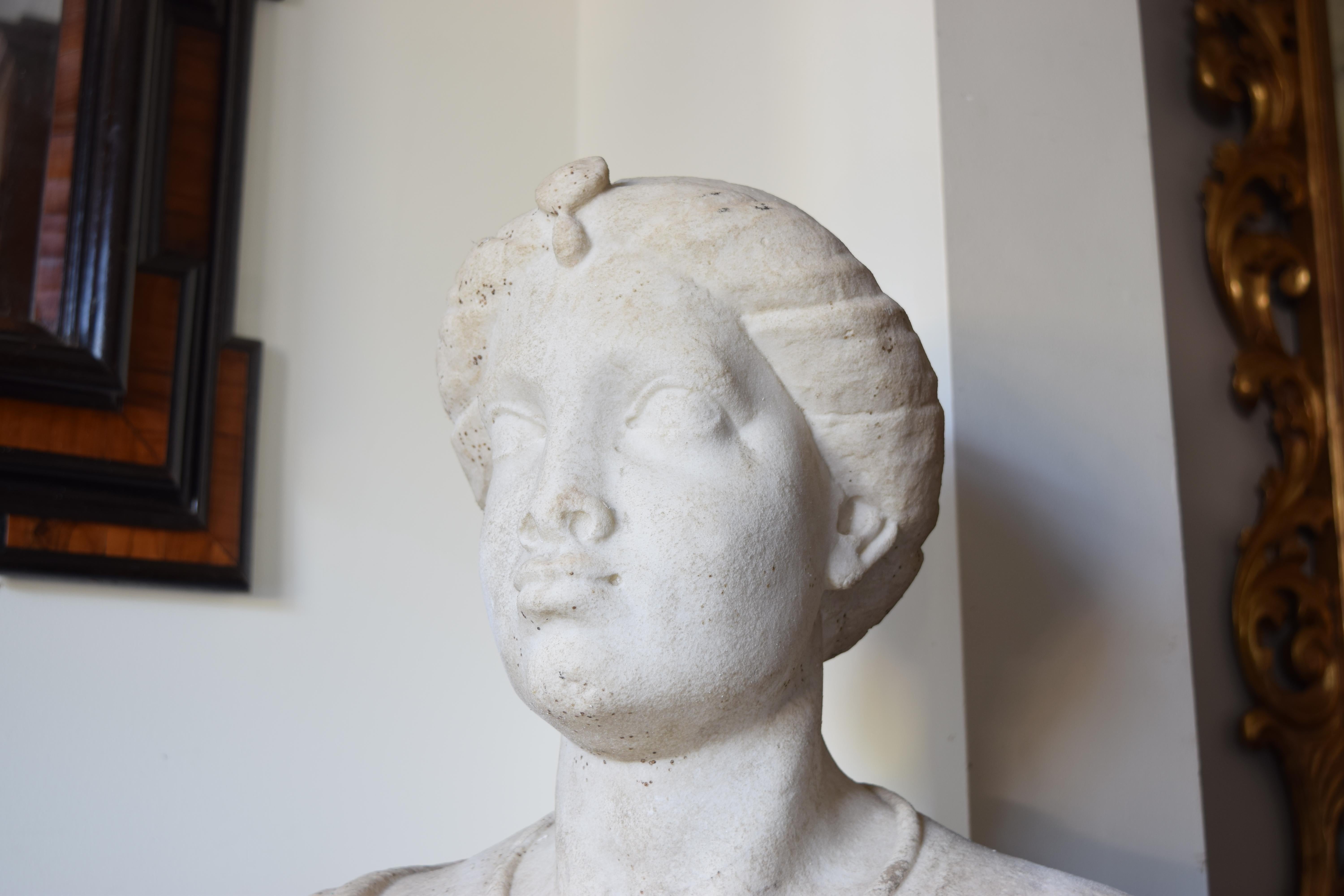 Italiano, Venezia, periodo barocco Busto di moro in marmo di Carrara, metà del XVII secolo in vendita 1