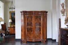 Italian, Venezia/Cremona, Baroque Revival Walnut & Veneered Armadio, 4thq 19thc
