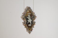 Italian, Venezia, Etched Glass and Floral Decorated Mirror, mid 18th century