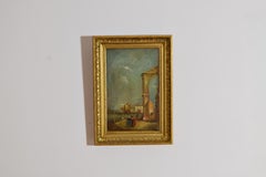 Italian, Venezia, Oil on Canvas, "Venetian Scene with Figures", ca. 1785