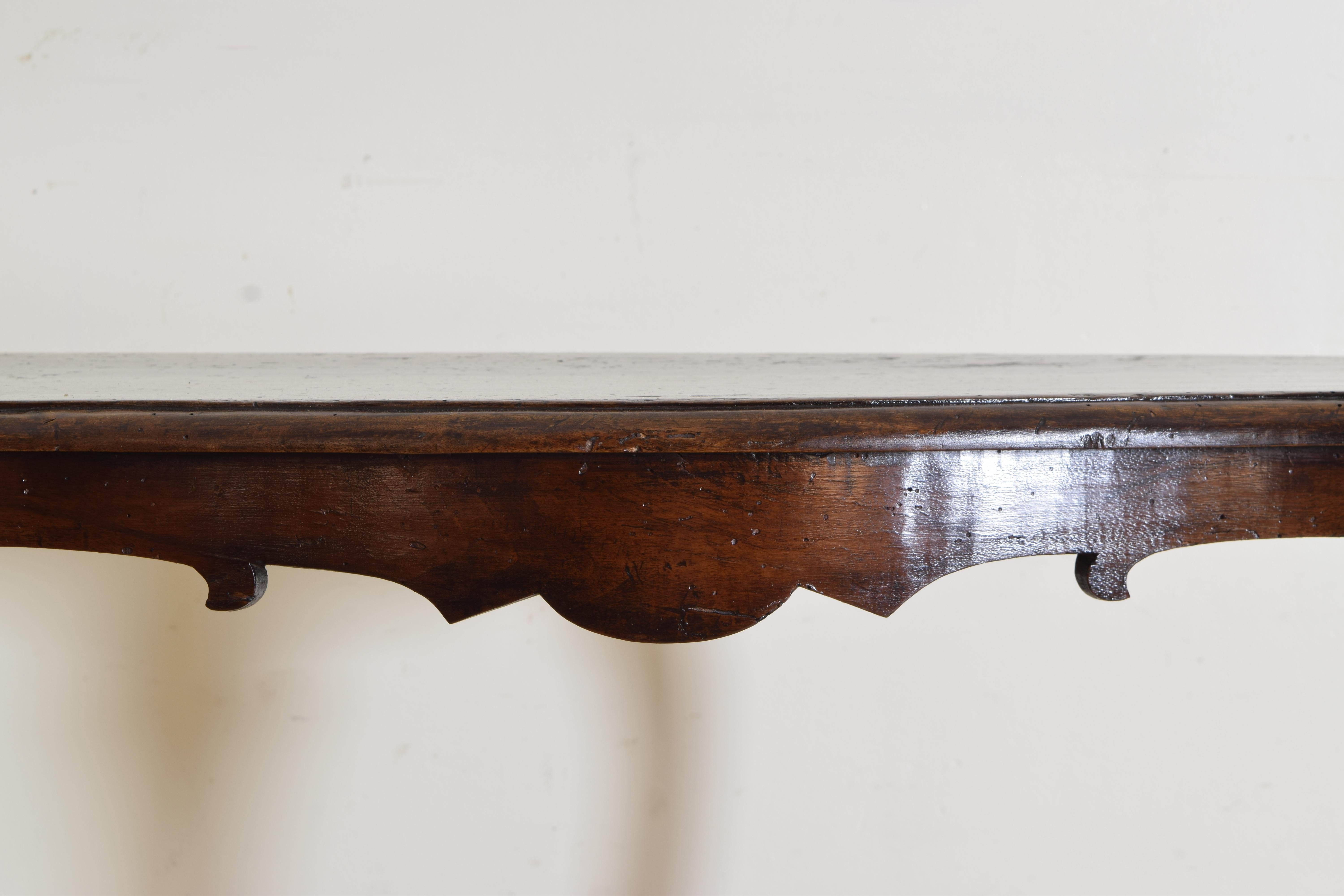 Italian, Venezia, Rococo Period Shaped & Carved Walnut Console Tables ca 1730-40 2