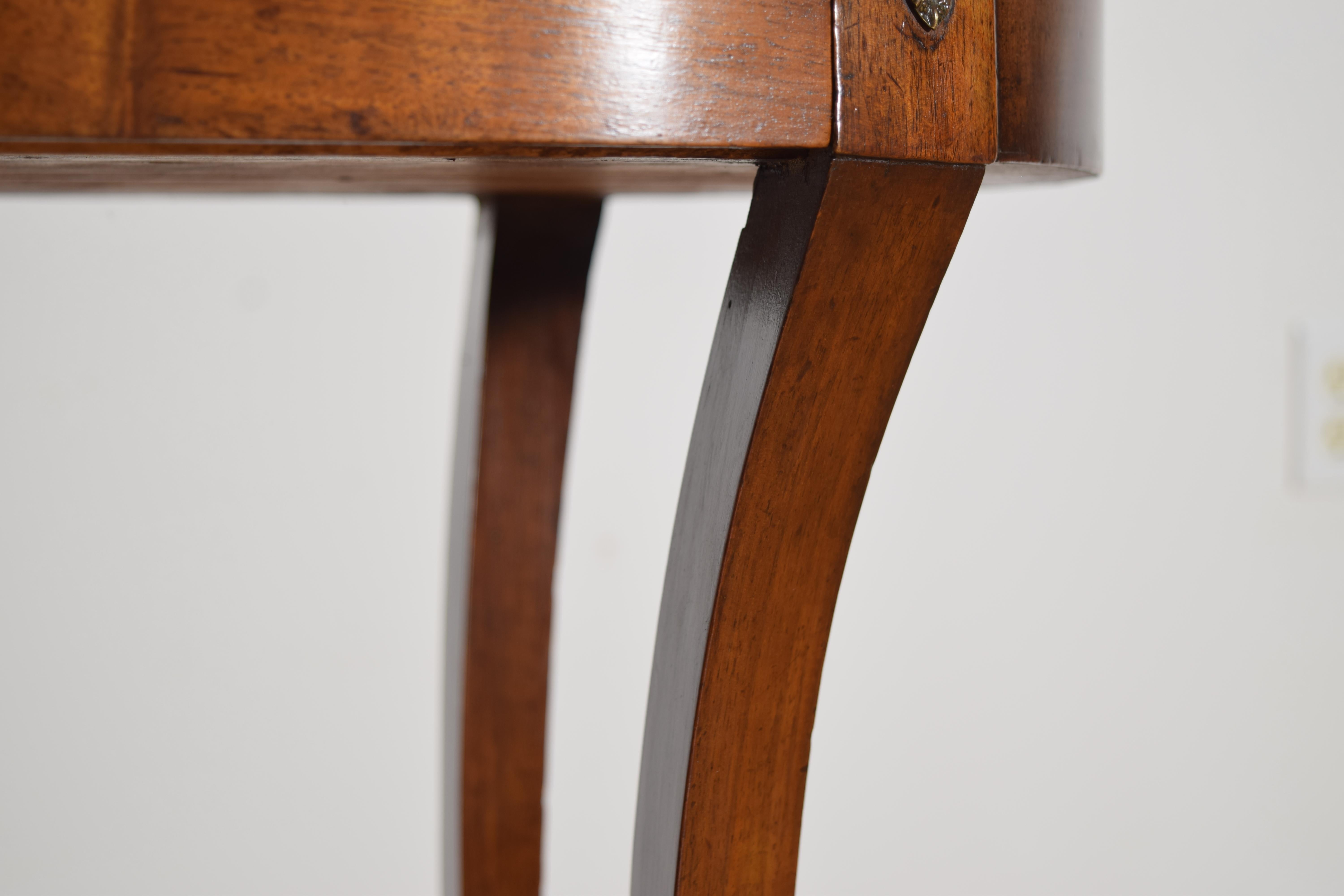 Italian, Venezia, Walnut, Ashwood & Ebonized 1-Drawer Side Table, ca. 1825 For Sale 5