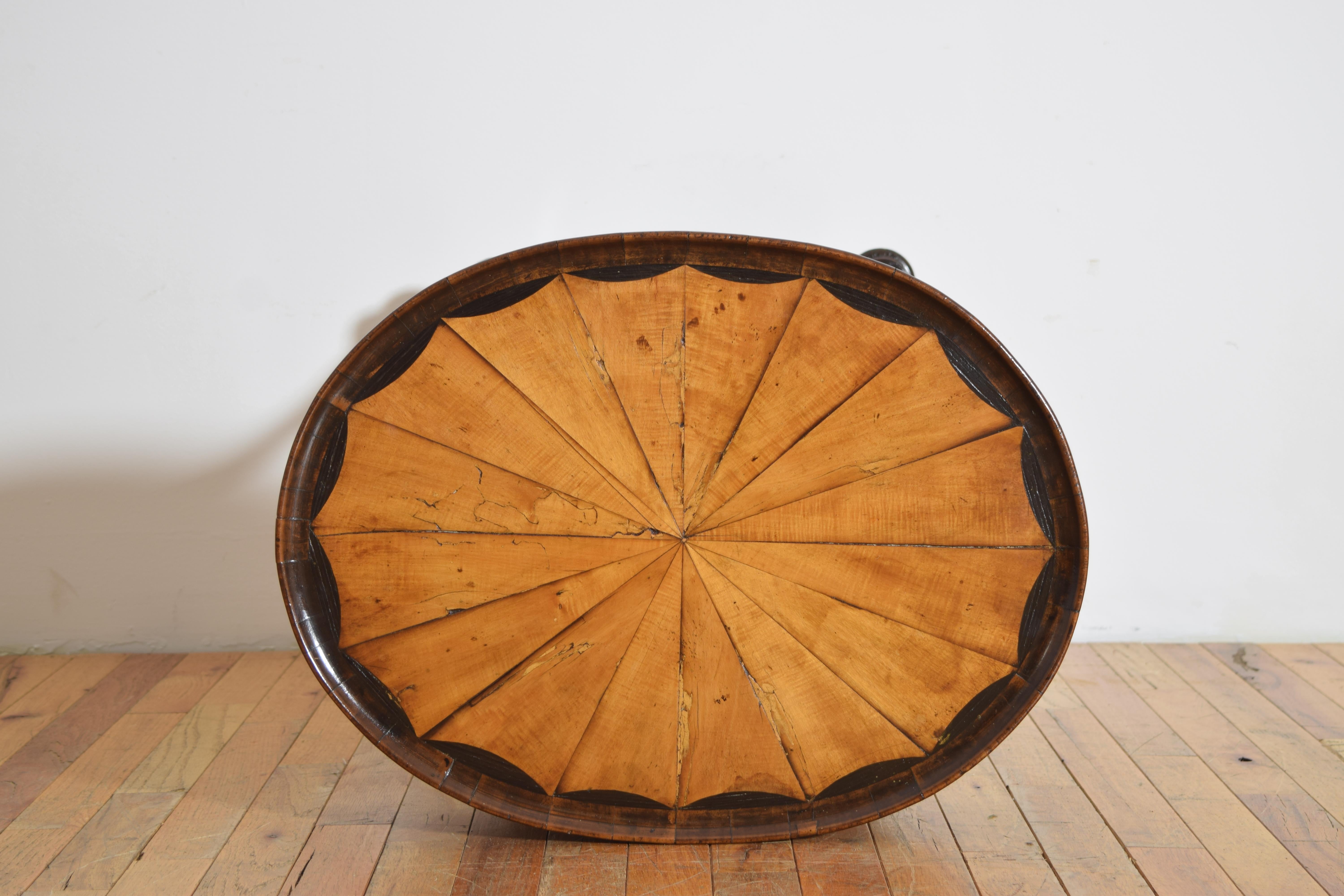Italian, Venezia, Walnut, Ashwood & Ebonized 1-Drawer Side Table, ca. 1825 For Sale 8