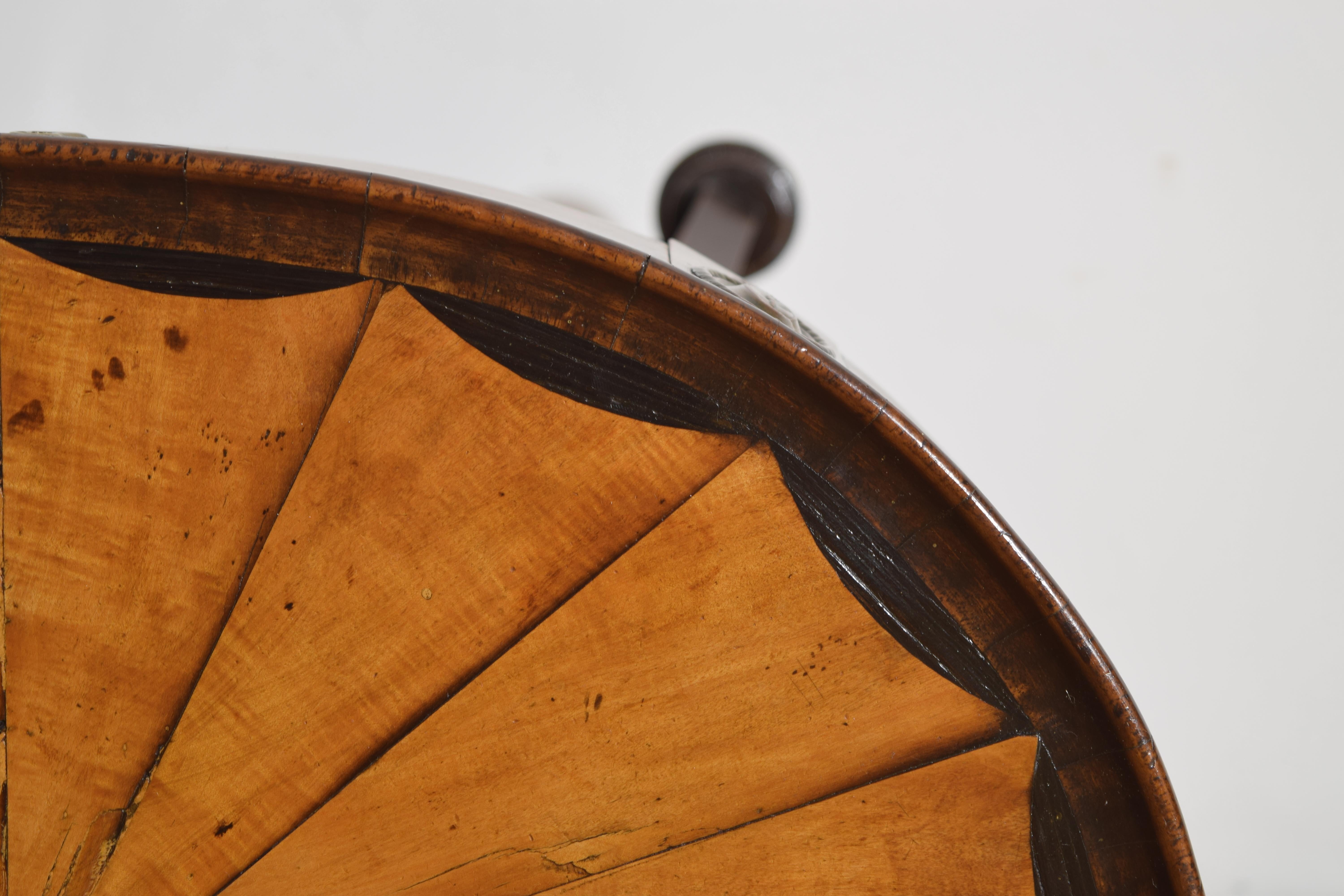Italian, Venezia, Walnut, Ashwood & Ebonized 1-Drawer Side Table, ca. 1825 For Sale 9