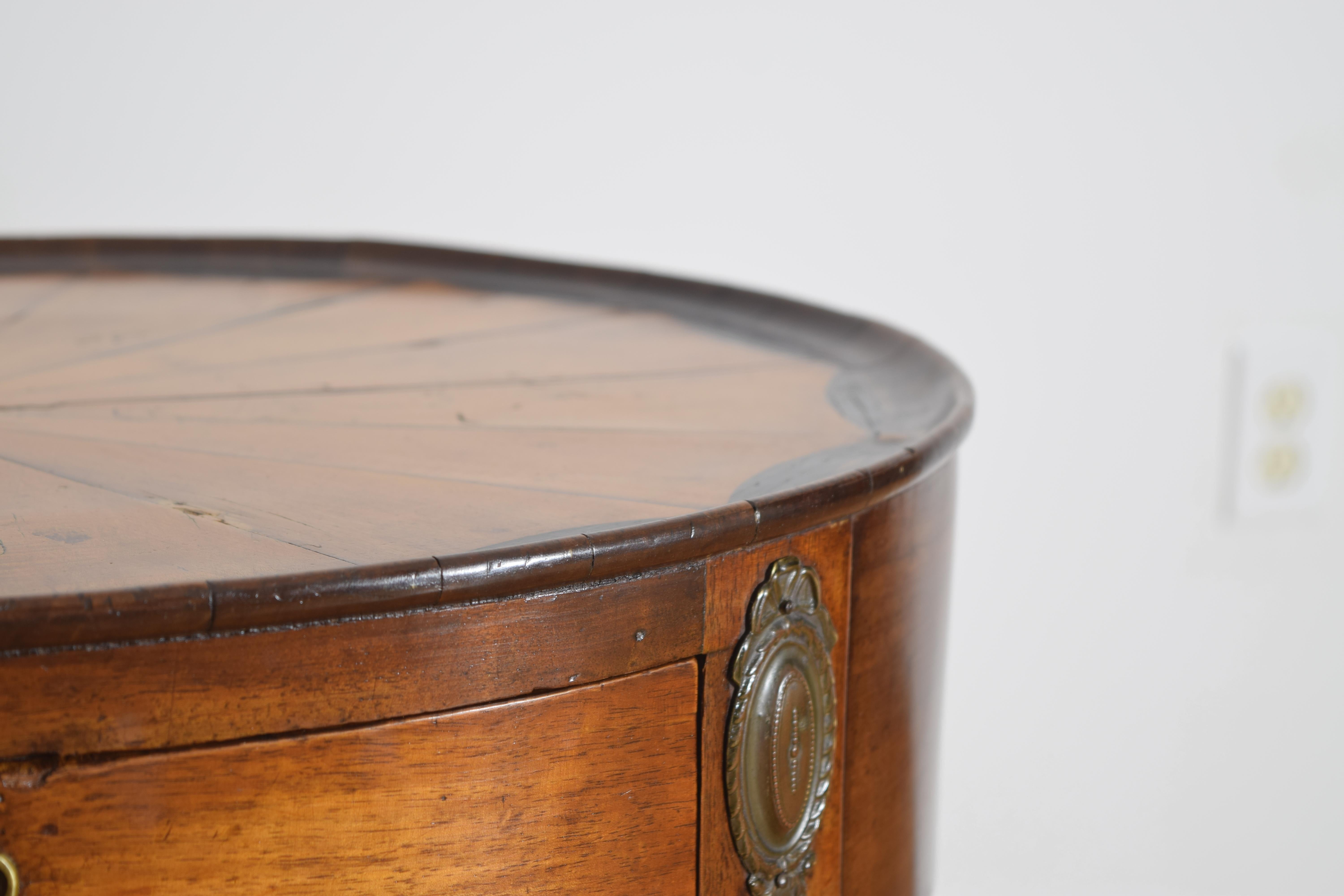 Italian, Venezia, Walnut, Ashwood & Ebonized 1-Drawer Side Table, ca. 1825 For Sale 3