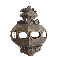 Italian, Venice, Painted Tole Lantern, 17th-18th Century