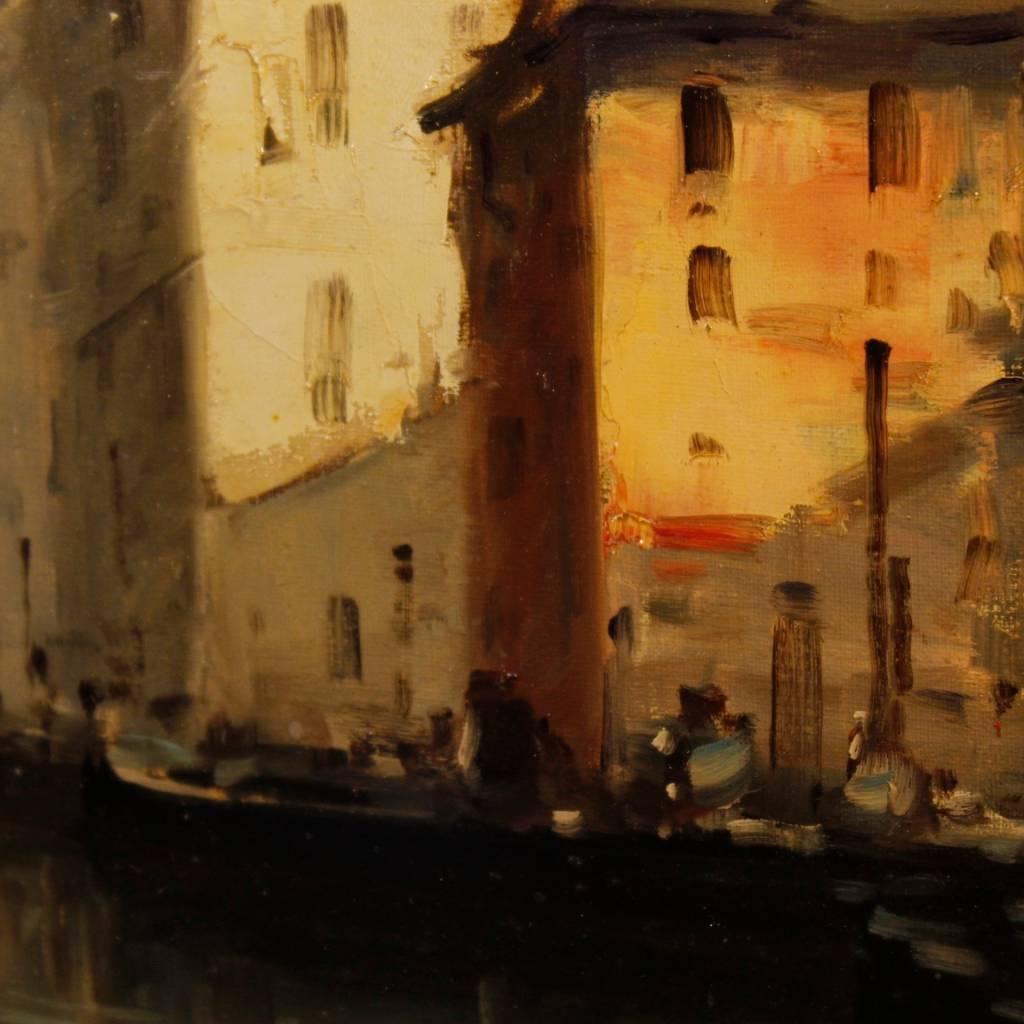 Italian Venice View Signed Painting Oil on Canvas from 20th Century 2