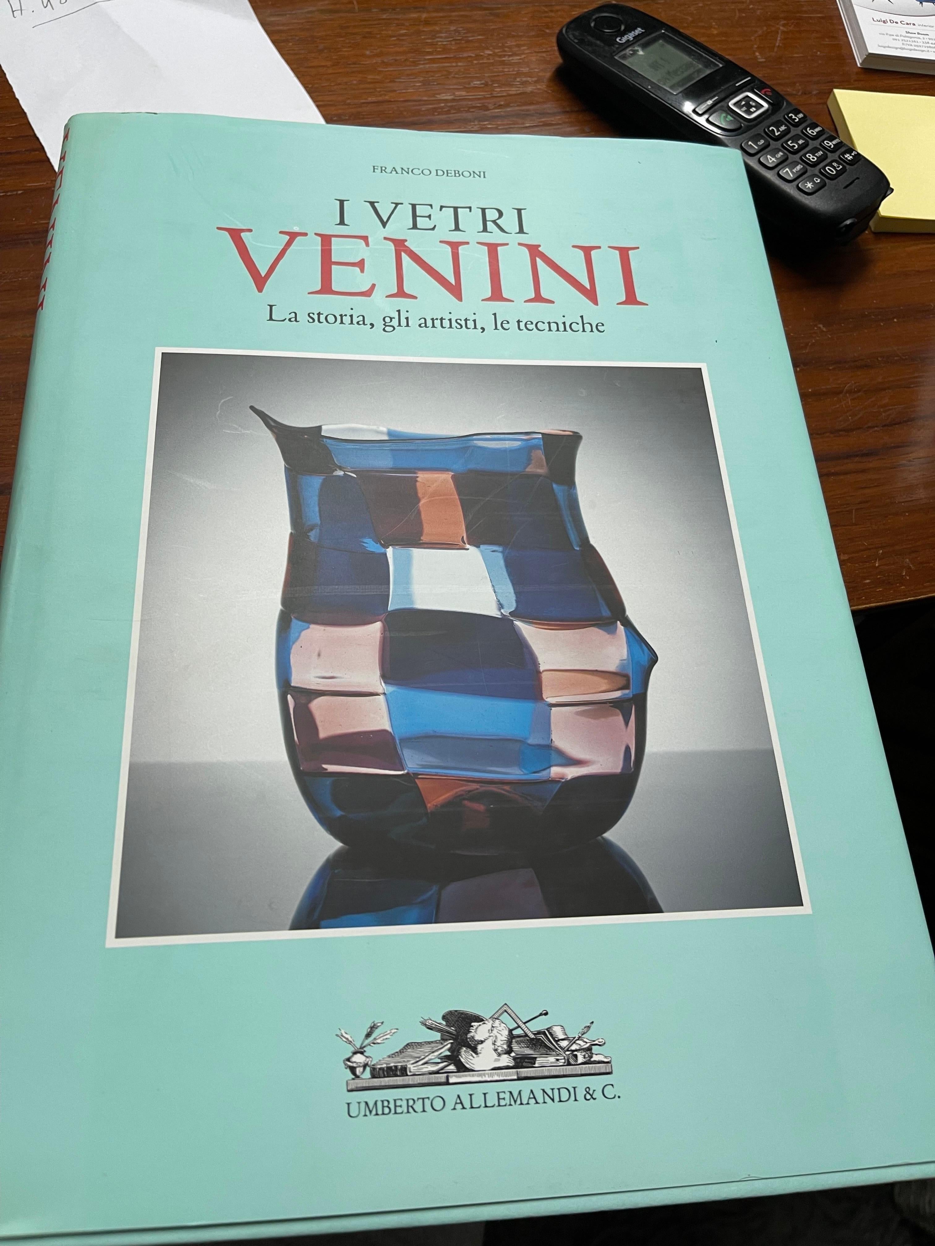 Italian Venini Carlo Scarpa Wall lamp 1936 Art Glass Murano Catalogo Blu For Sale 14