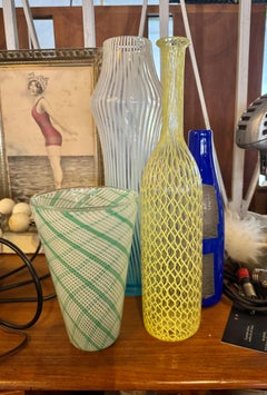 Italian Venini Murano Glass Bottle Vase