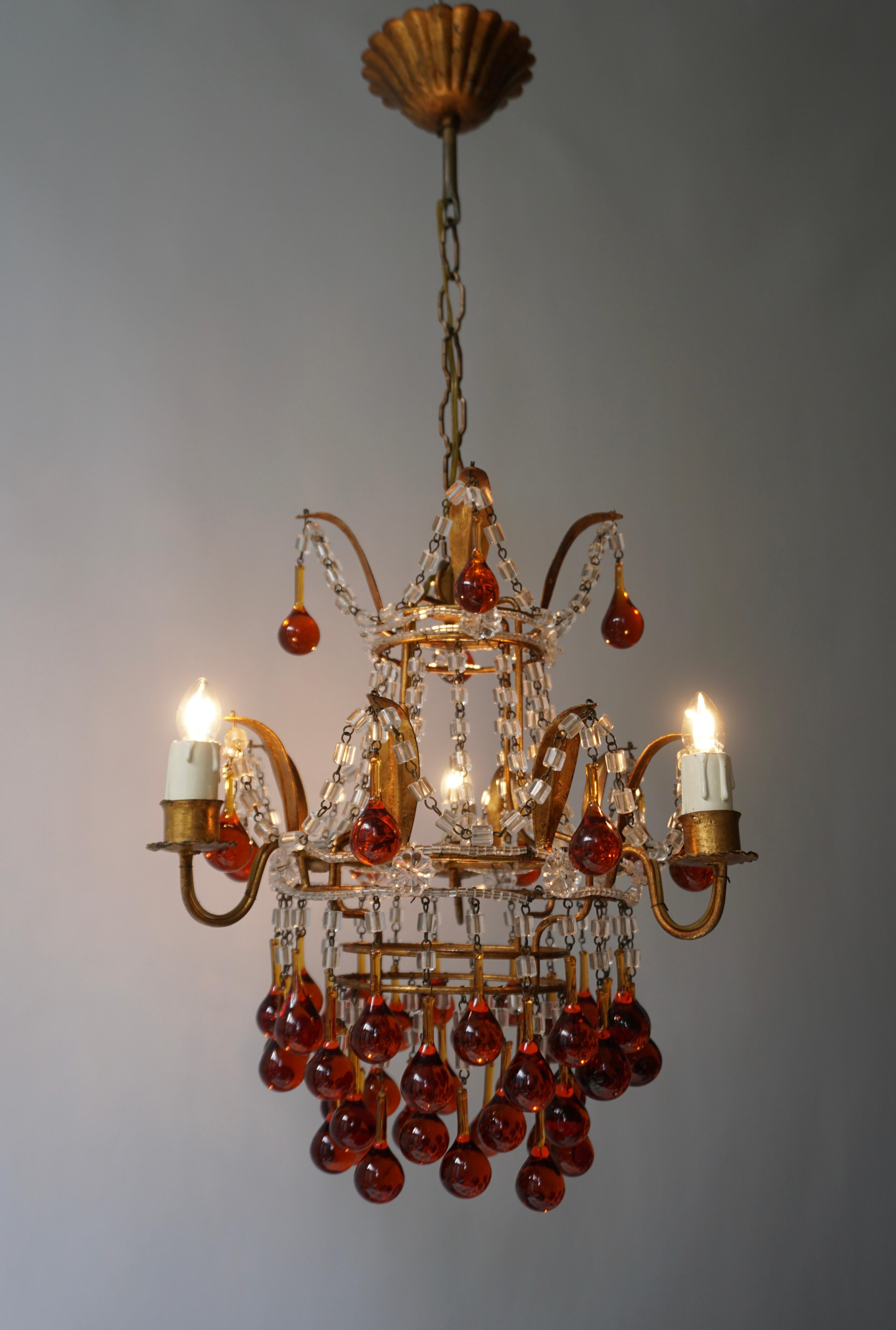 brown glass chandelier