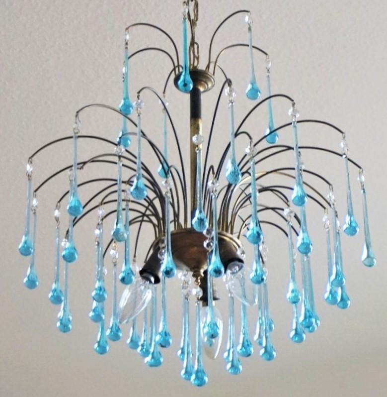 turquoise glass chandelier