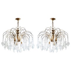 Italian Venini Style Four-Light Chandelier with Murano Glass Leaves, 1960s