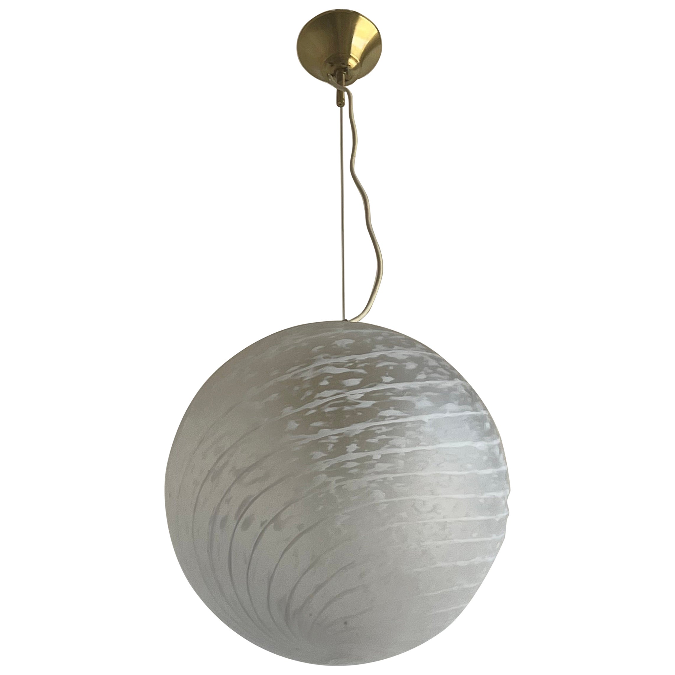 Lampada a sospensione in vetro di Murano vintage di Venini, Italia