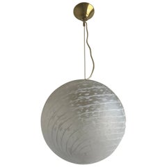 Lampada a sospensione in vetro di Murano vintage di Venini, Italia