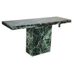 Retro Italian Verde Green Marble Sofa Table