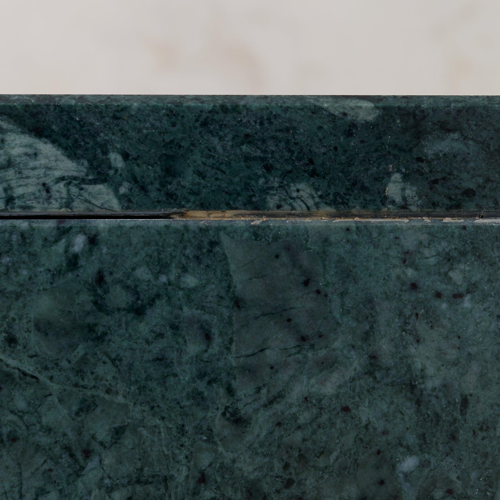Italian Verde Marble + Limestone Side Table, 1970s For Sale 4