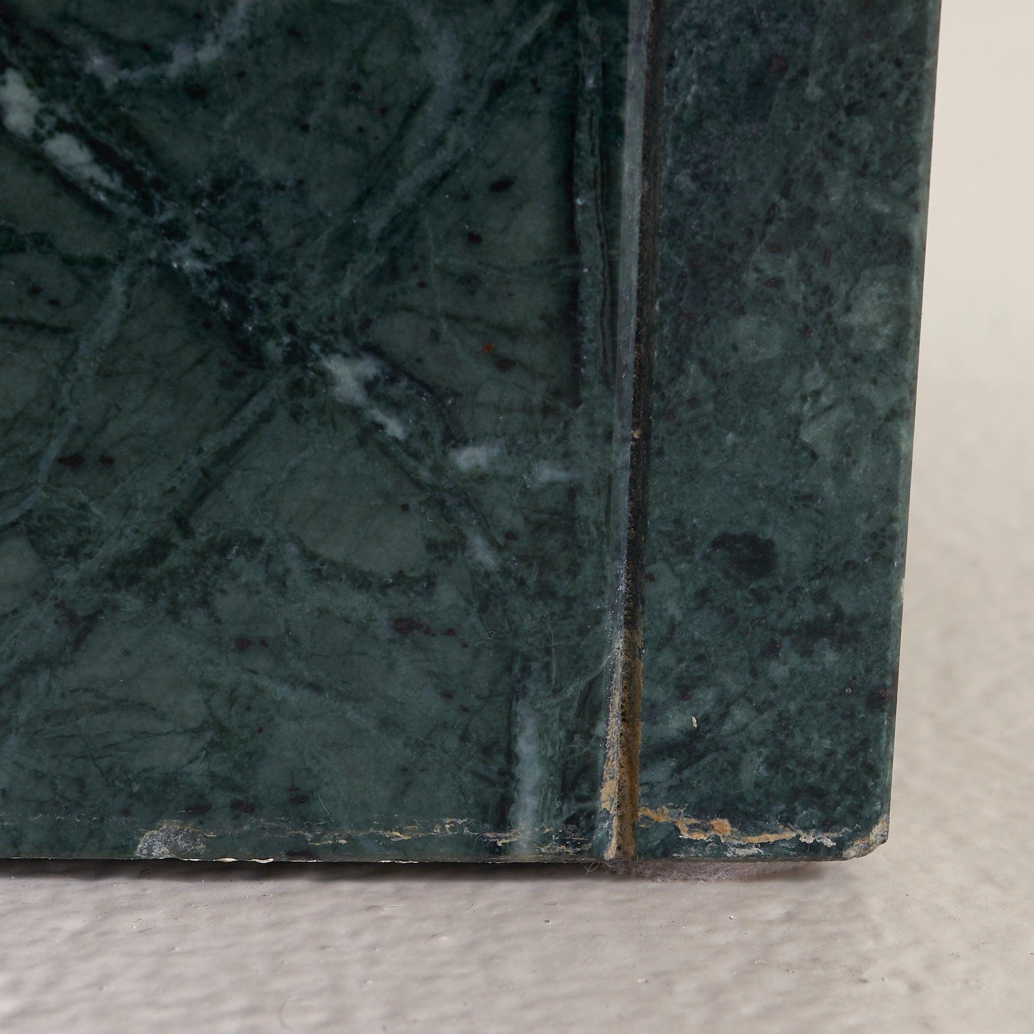 Italian Verde Marble + Limestone Side Table, 1970s For Sale 5