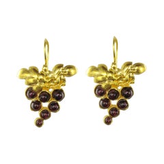 Italian Vermeil Grapes Drop Earrings