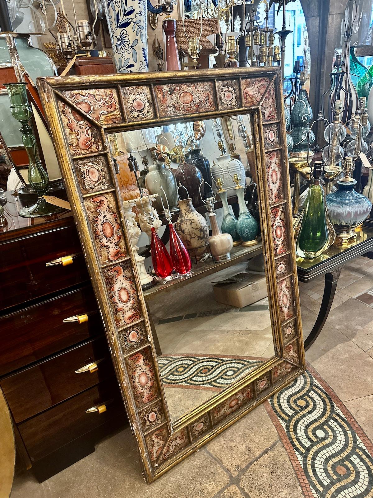 Italian Verre Églomisé Mirror In Good Condition In New York, NY