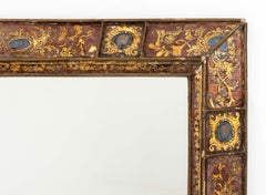 Italian Verre-Eglomise Parclose Giltwood Mirror