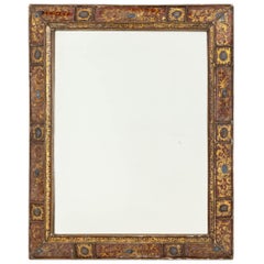Italian Verre-Eglomise Parclose Giltwood Mirror